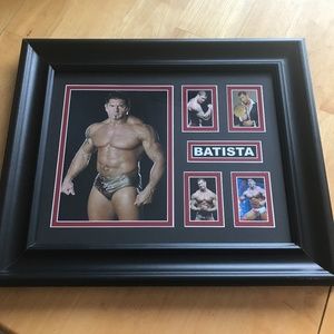 Framed print of WWE Superstar Batista 14 3/4x17 5/8